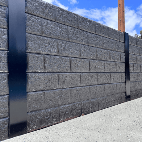 Galvanised Wall H Post Painted Black (2)