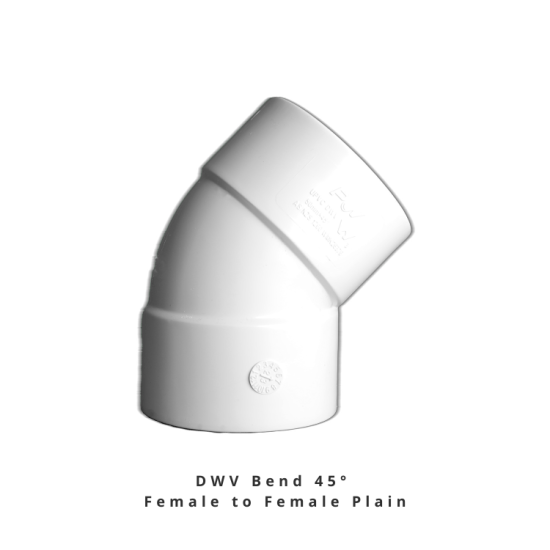 DWV Bend 45° Female to Female Plain