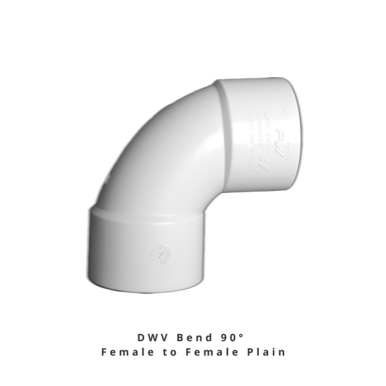 DWV Bend 90° Female to Female Plain